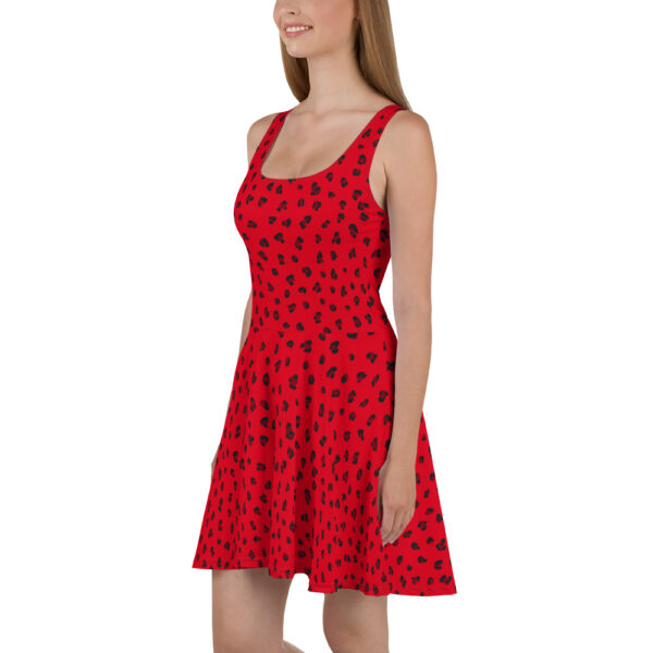 robe patineuse léopard rouge