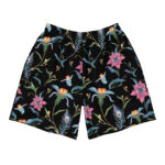 Short de bain homme fleur noir