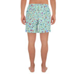 Short de bain Homme bleu ciel fleur exotique tropical retro vintage rococo
