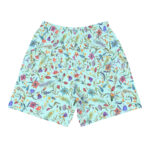 Short de bain Homme bleu ciel fleur exotique