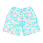 Short de bain homme pastel camouflage bleu, rose et jaune
