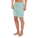 Short de bain Homme bleu ciel fleur exotique tropical retro vintage rococo