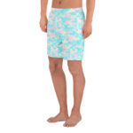 Short de bain homme pastel camouflage bleu, rose et jaune