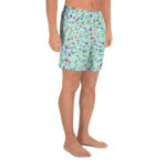 Short de bain Homme bleu ciel fleur exotique tropical retro vintage rococo