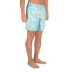 Short de bain homme pastel camouflage bleu, rose et jaune